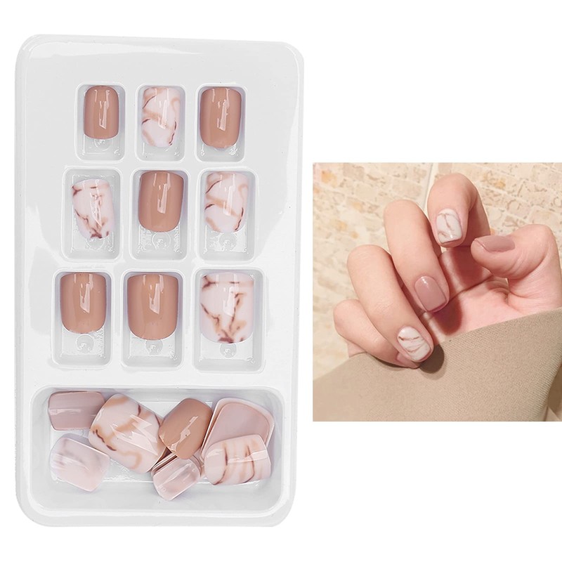 24 Piezas de Uñas Postizas, Cubierta Completa, Pegamento en Uñas,