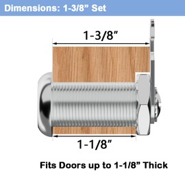 Cabinet Locks with Keys, Keyed Alike Cam Lock, 1-3/8'' Long, Secure Files Drawers Mailbox RV Storage Tool Box Thick Drawer Replacement Set, Zinc Alloy (2 Pack, 1-3/8 Inch)