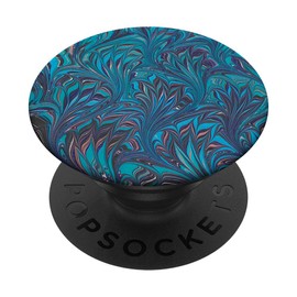 Hand-Marbled Design - Blue Thistle