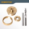 POWERTEC 71729 Solid Brass Inlay Set, 1/4" D, 3/4" Cutting