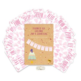 Friendly Fox Photo Garland 1st Birthday Bunting Nursery Decoration Baby Milestones 1st Year Picture Frame