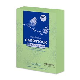 Veritas Mint Green Colored Cardstock, 8.5" x 11" Colored Copy paper, 110LB/199GSM Printer Paper, 100 Sheets (1 Reams), Colored Multi-Purpose Paper, Made in USA