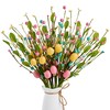 zjlmit Easter Floral Picks 12 pcs Artificial Easter Eggs 16