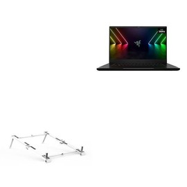 BoxWave Stand and Mount Compatible with Razer Blade 16 RTX 4070 (Dual UHD+FHD+Mini-LED) - Pocket Aluminum Stand 3-in-1, Portable Multi Angle Viewing Riser - Metallic Silver