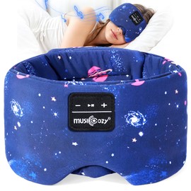 Musicozy Sleep Mask with Bluetooth Headphones,100% Natural Silk Sleeping Mask Headphones for Men Women,Soft Dual-Sided All-Season Bluetooth Eye Mask for Sleeping,Travel,Relax,Yoga,Meditation