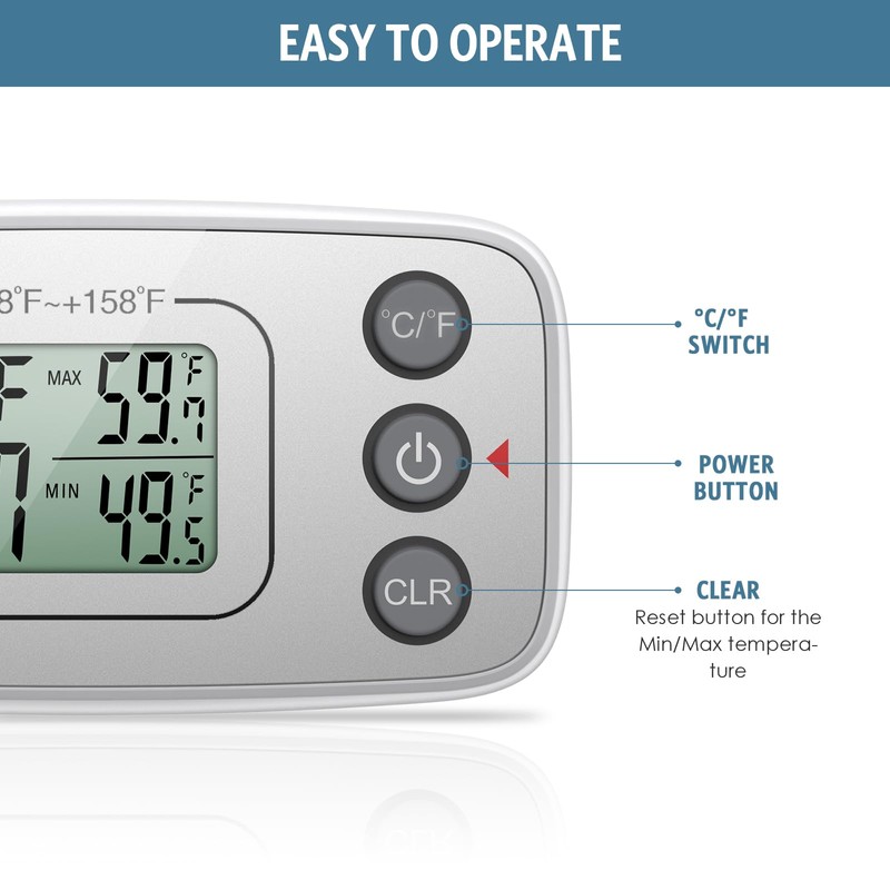 Thermometer Hygrometer Ankilo Digital Fridge Thermometer Freezer Thermometer Wireless Indoor