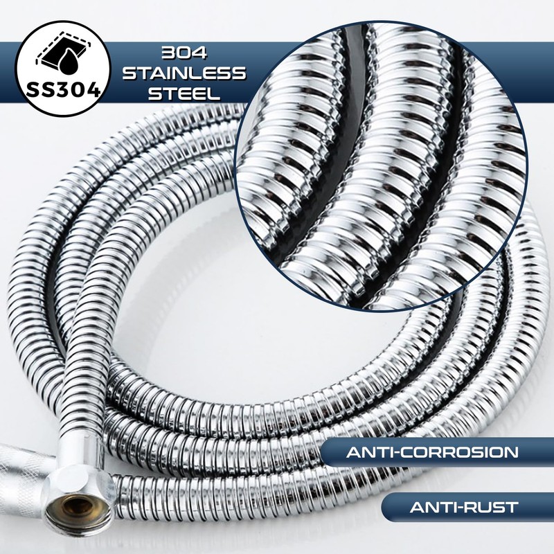 Shower Hose 2.5 m Stainless Steel Flexible Universal Anti-twist Shower