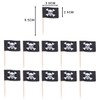 SHATCHI 12154 Pirate Flag Wooden Tooth Picks Cocktail Sticks, Pack
