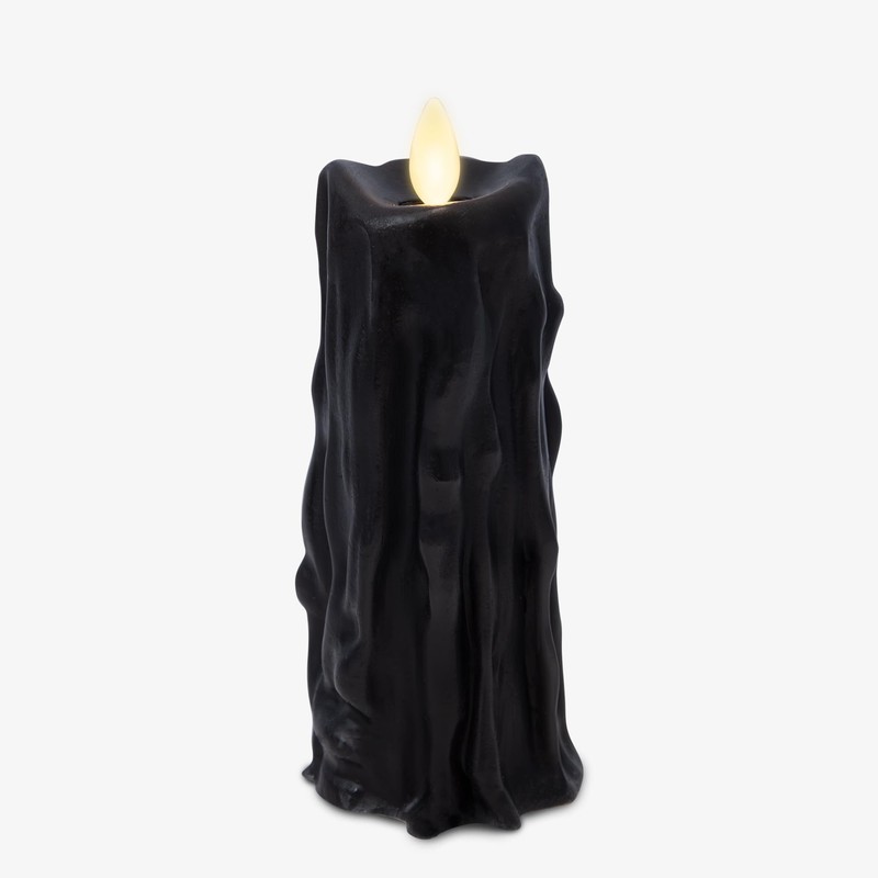 Luminara Heavy Wax Drip Flameless LED Candle, Black 2.5" x