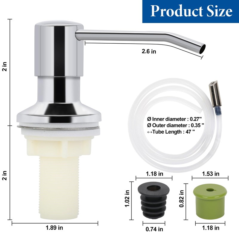 Tesrin Dish Soap Dispenser for Kitchen Sink Built in Soap