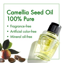 Oshima Tsubaki Camellia seed Oil - 100% Pure and Natural, Single-Ingredient, Plant-Based, Moisturizing for Hair, Skin, and Nails, Japanese Beauty - 2.03 fl oz (60ml), English Packaging