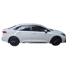 2019-2025 Tape-On Side Window Visor Deflectors for Toyota Corolla Sedan L LE SE XLE XSE FX Hybrid Dark Tinted Rain Guards 2020 2021 2022 2023 2024