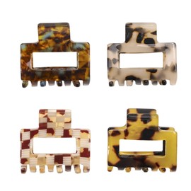 XINGNIAO 4 Pieces Acetate Hair Claw Clips Non-Slip Clips Small Claw Hair Clips for Women and Girls Tiny Hair Claws for Thin Medium Thick Hair