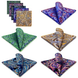 Shlax&Wing Pack of 5 Assorted Handkerchiefs for Men Square Size One Size, Set79