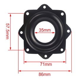 Luckkyme 4 Pack Square 2.8-Inch Lazy Susan Turntable, 5/16" Thick Rotating Swivel Plate Metal Turntable Furniture Wheel Parts