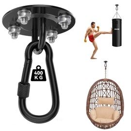 Huanmin Swing Attachment 400 kg Load Capacity Hammock Attachment 180° Rotatable Stainless Steel Bracket for Ceiling Hooks Hanging Chair, Love Swing, Hanging Lamp, Hammock, Punch Bag