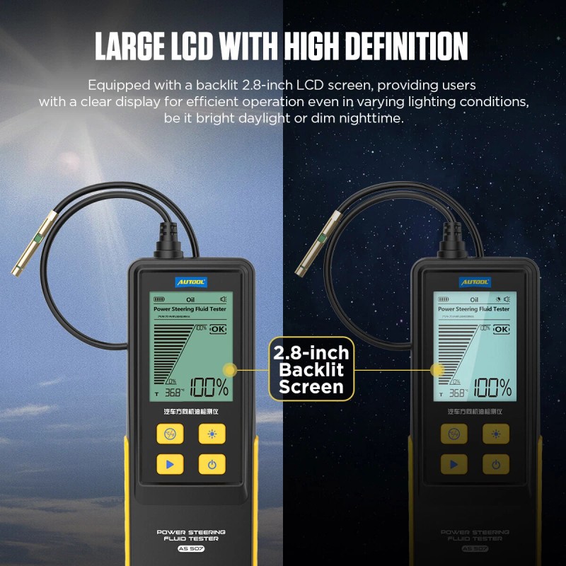 AUTOOL Power Steering Fluid Tester Detector Power Steering Oil Temp