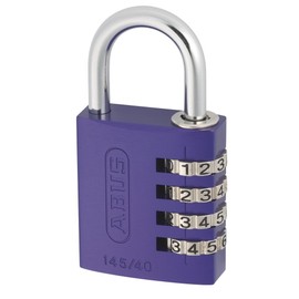 ABUS Combination Lock 145/40 Purple - Luggage Lock, Locker Lock and Much More. - Aluminium Padlock - Individually Adjustable Numerical Code - ABUS Security Level 4