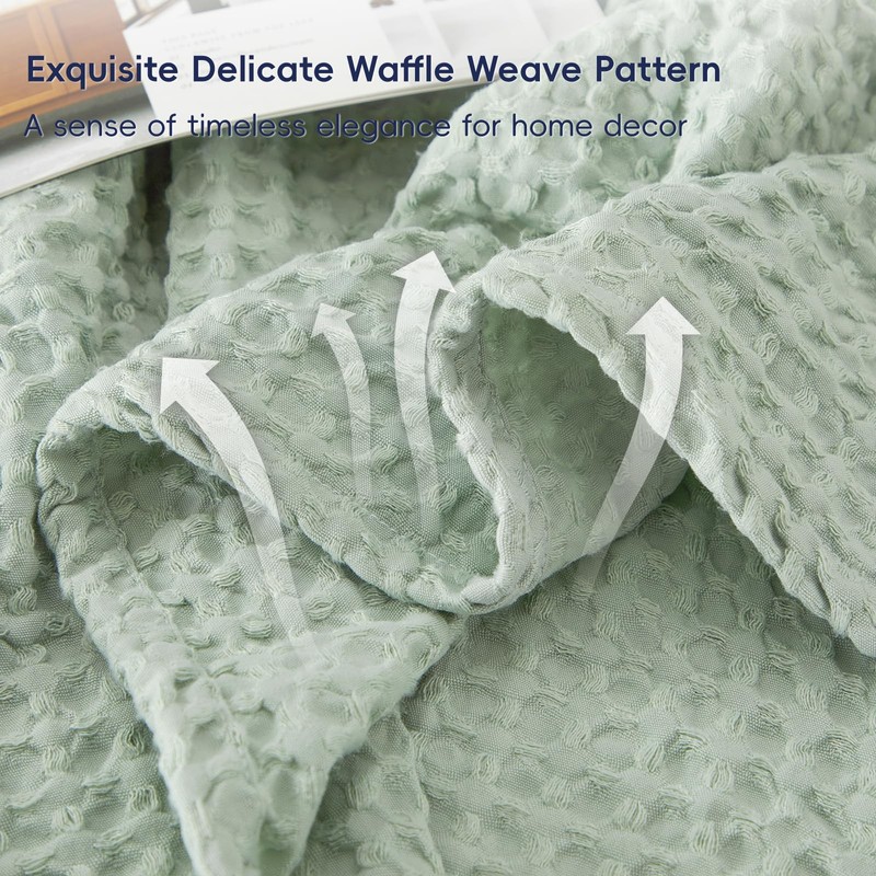 PHF Ultra Soft Waffle Weave Blanket Queen Size 90"x 90"-