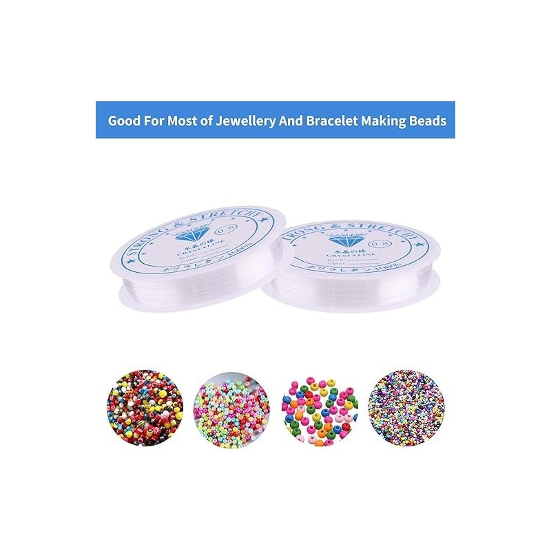 Buer Homie 3 Rolls (0.6/0.8/1.0 mm) jewellery strong elastic string