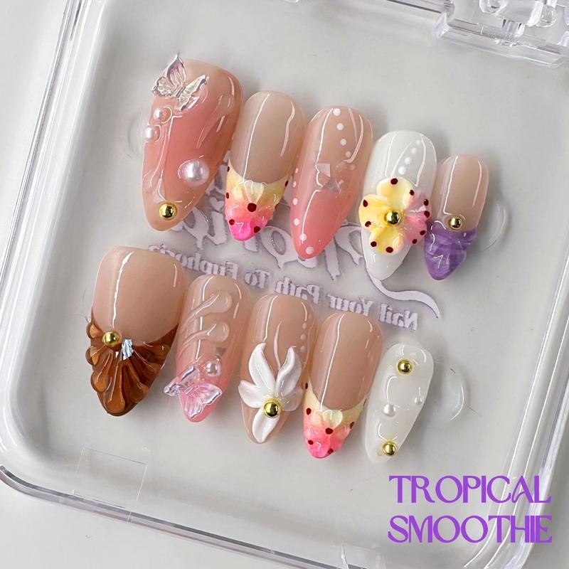 NailPhoria｜SURPRISE DEAL Collections (70 Styles) acrylic press nails:_Tropical Smoothie_S