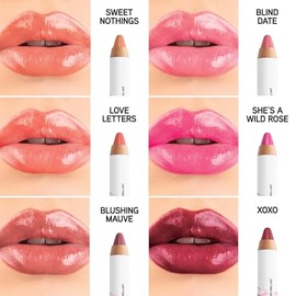 Physicians Formula Rosé Kiss All Day - Lápiz labial brillante para todo el día, color rojo, She's a Wild Rose, aprobado por dermatólogos, agua de rosa