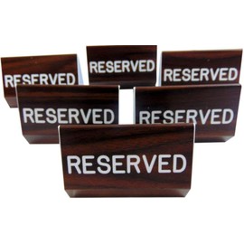 Reserved Sign for Church Pew Multipack with Large Dual Sided Script Clamp On 6 Inches Long for Social Distance Mass, Set of 6