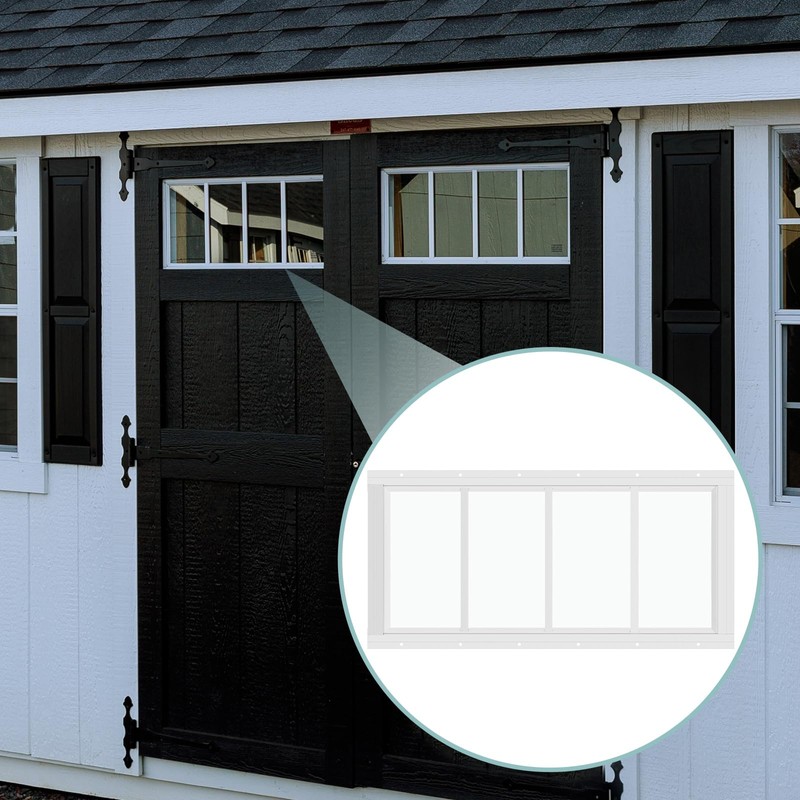 Tandefio 2 Pk 10''x23'' White Flush Mount Shed Window with