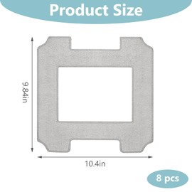 Replacement Wipes for Ecovacs Winbot W1 / W1 Pro / W2 Wipes / W2 Omni, Pack of 8 Microfibre Mop Compatible with Ecovacs Winbot W1 / W2 Wipes, Reusable and Washable