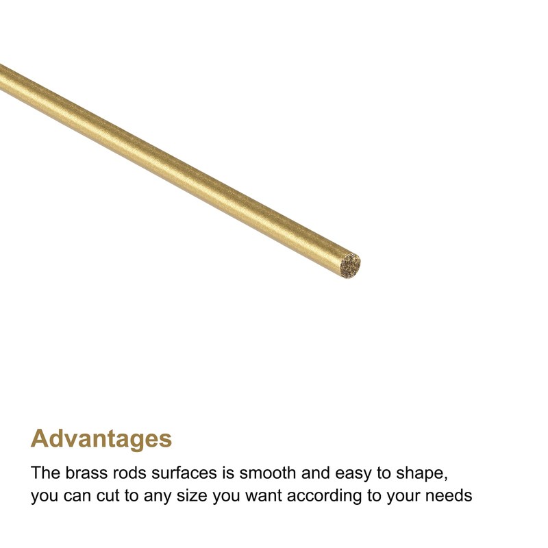 sourcing map Pack of 20 Brass Round Rods 0.8 mm