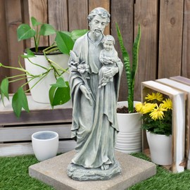 Joseph's Studio by Roman - 20" H St. Joseph Holding a Child Garden Statue, Religious Outdoor Decor
