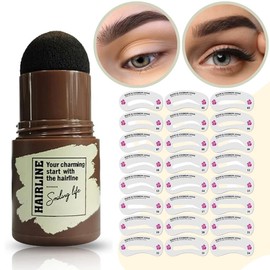 Kit Modelado Cejas Sello 24 Plantillas Bote Aplicador Sombra Ceja Cabello Maquillaje Facial Rellenado Cejas Ideal Principiantes Facil Uso