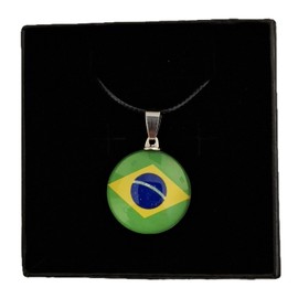 Necklace Brazil Flag Crystal Pendant– Stylish Cord Brazil Necklace