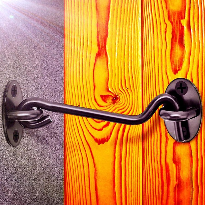 QJZXUEZHEN 2Pcs 2 inch Barn Door Lock, Cabin Hook Eye