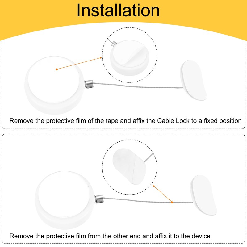 MECCANIXITY 3.3ft Retractable Cable Lock with Arc Patch Remote Control
