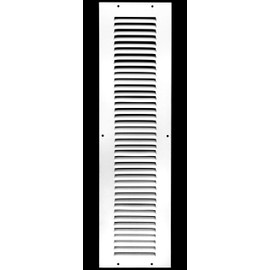 HVAC Premium 6'' x 22'' [Duct Opening] Flat Stamped Steel Return Air Grille - Sidewall and Ceiling - HVAC Vent Duct Cover - White [Outer Dimensions: 7.75''w X 23.75''h]