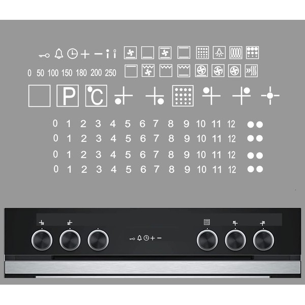 Cooker Sticker Set Cooker Symbols Sticker Labelling of Smudged Cooker