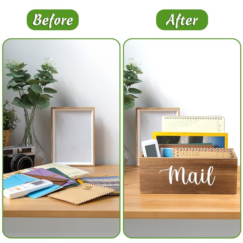 DRASTAR Mail Organizer Countertop, Mail Holder with 3 Slots, Mail