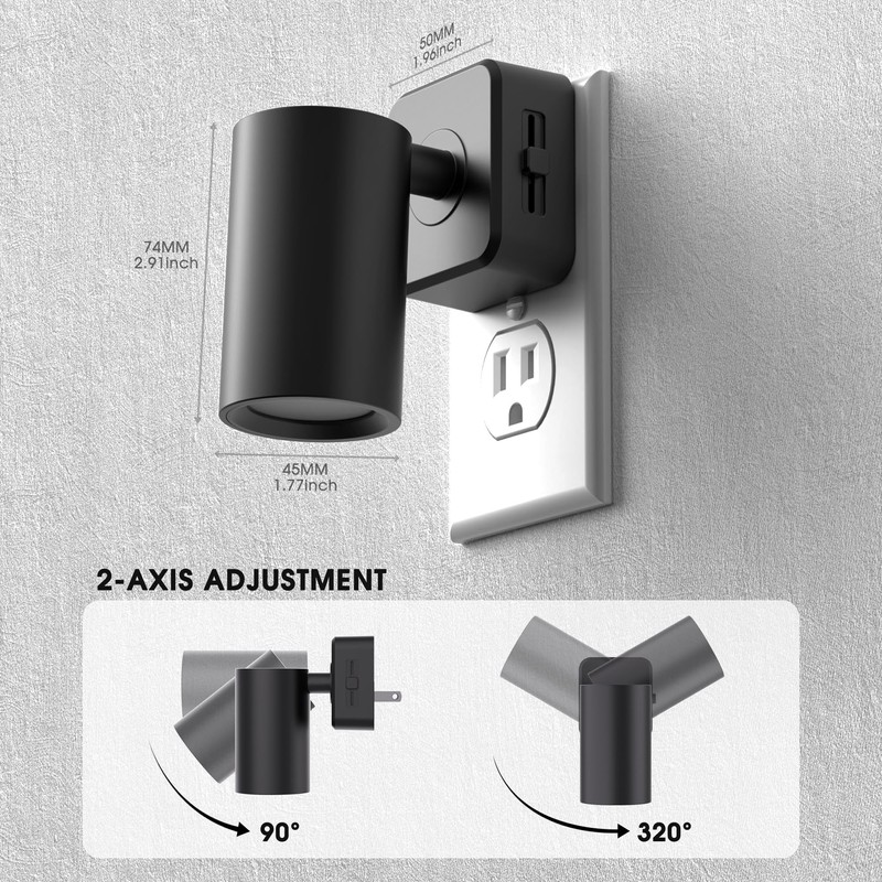 Night Lights Plug into Wall, 320° Rotating Night Light Plug
