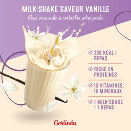 Gerlinéa Beverage Milkshake Flavour Vanilla Protein Rich Meal Replacement Reconstituable Powder Contains 15 Meals 220385