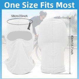 Ski Mask Balaclava Face Mask, Breathable Full Face Cover Windproof Neck Gaiter for Men Women Skiing Cycling Fishing White