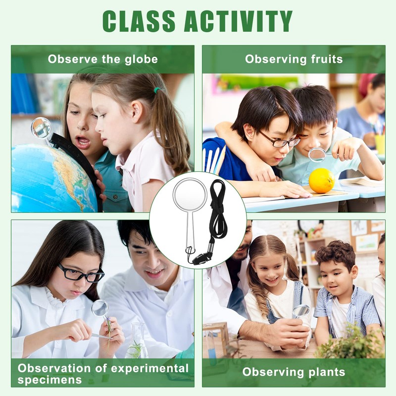 Xinnun 50 Pack Kids Magnifying Glasses Bulk Mini Handheld Magnifier
