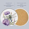 Coaster for Drinks Set of 6, Dragonfly Flower Absorbing Round