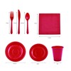 175 PCS Red Plastic Dinnerware Set Includes 50 Red Plastic