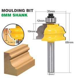 WSOOX Classic Ogee Edging and Shaping Router Bit with 8 mm Shank DIY Home Woodworking Milling Tools Architectural Milling Cutter