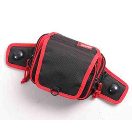 DEGNER NB-180 Suction Cup Tank Bag Pouch, 0.3 gal (1.5 L), Black/Red Piping