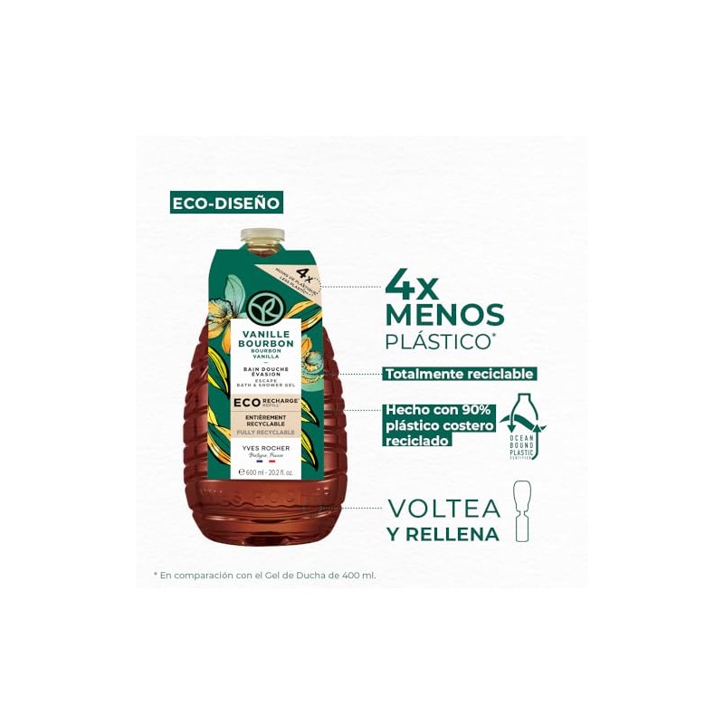 YVES ROCHER - Kit Refill Geles de Ducha, Aroma Vainilla,