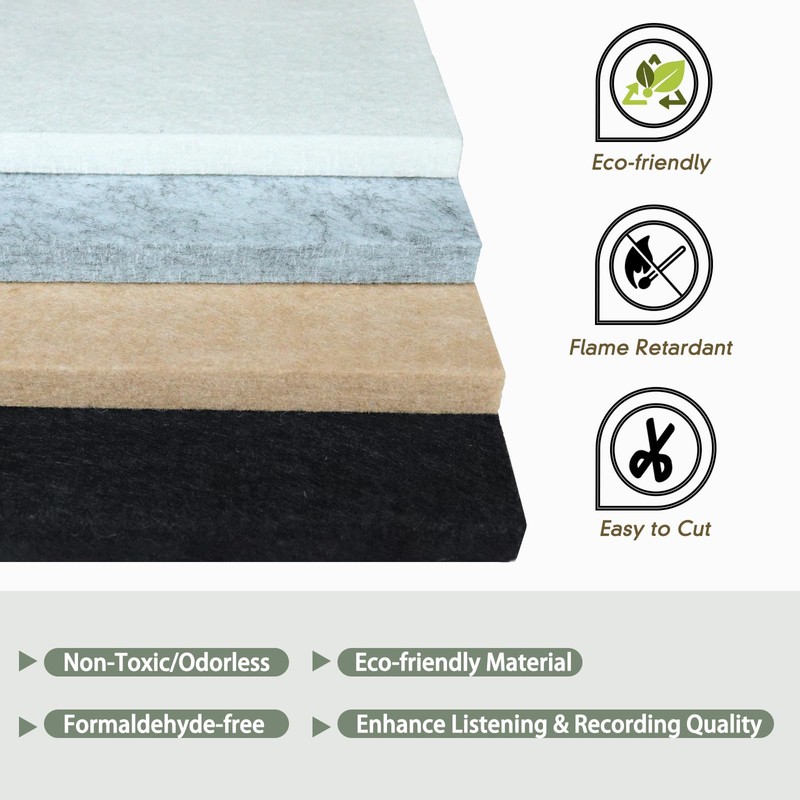 TroyStudio 20Pcs Acoustic Panels, 12 x 12 x 0.4 Inches