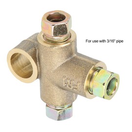 Tubo en T de Freno en Forma de T de 3 Vías, con 3 Tuercas Macho Unión Corta Accesorio de Material de Aleación de Protección contra la Oxidación de Propiedad Estable de 10 Mm, para