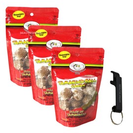 JCS Tamarind Ball Candy 2.5oz Pack of 3 with Keychain Bottle Opener in Sealed O That's Good Packaging